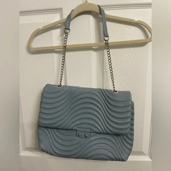 Betsey Johnson Blue Quilted Shoulder Bag Purse Silver Hardware New Without Tag - Picture 1 of 10